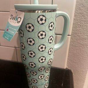 Soccer Print Swig Life Tumbler